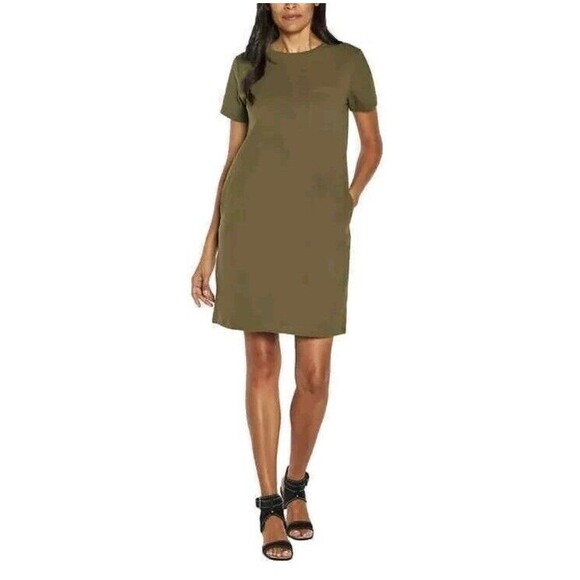 BANANA REPUBLIC 1687116 GREEN SHORT SLEEVE ONE POCKET T-SHIRT DRESS SZ Small - Picture 1 of 9